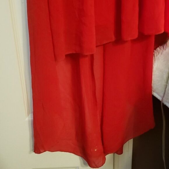 CityTrianglesDress Size 7 With Rhinestone Detail. Red - Picture 2 of 8